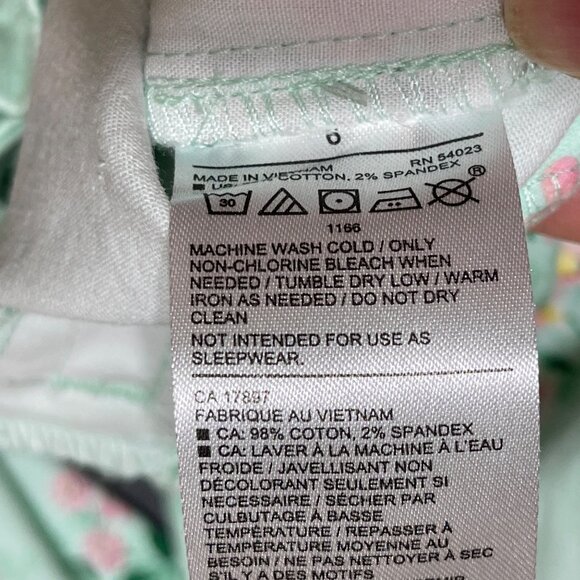 Janie And Jack Pants Floral Mint Green Pink Adjustable Size 6 Girl's - Picture 8 of 9